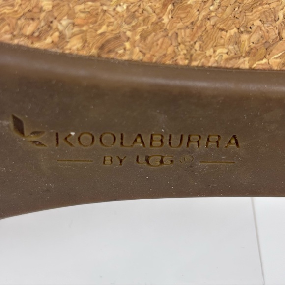 Koolaburra by Ugg Frosted Suede Leather Sandals Tassel Wedge Shoes Tan Size 7.5 - Picture 12 of 14